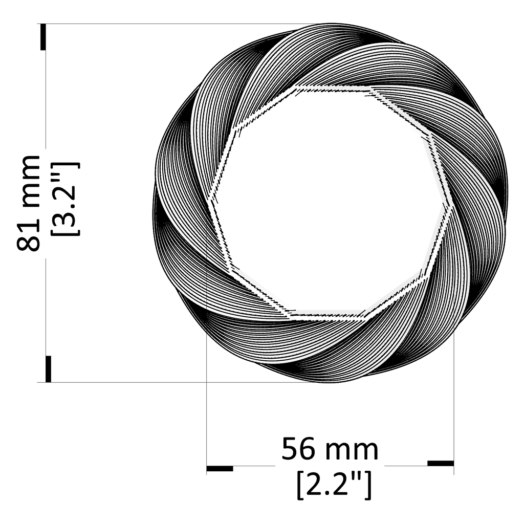 Illustration of a circular component with dimensions labeled