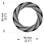 Illustration of a circular component with dimensions labeled