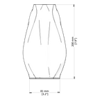 Technical drawing of a skirt with dimensions on a white background