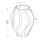 Technical drawing of a decorative vase with dimensions