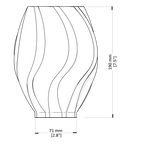Technical drawing of a cylindrical object with dimensions