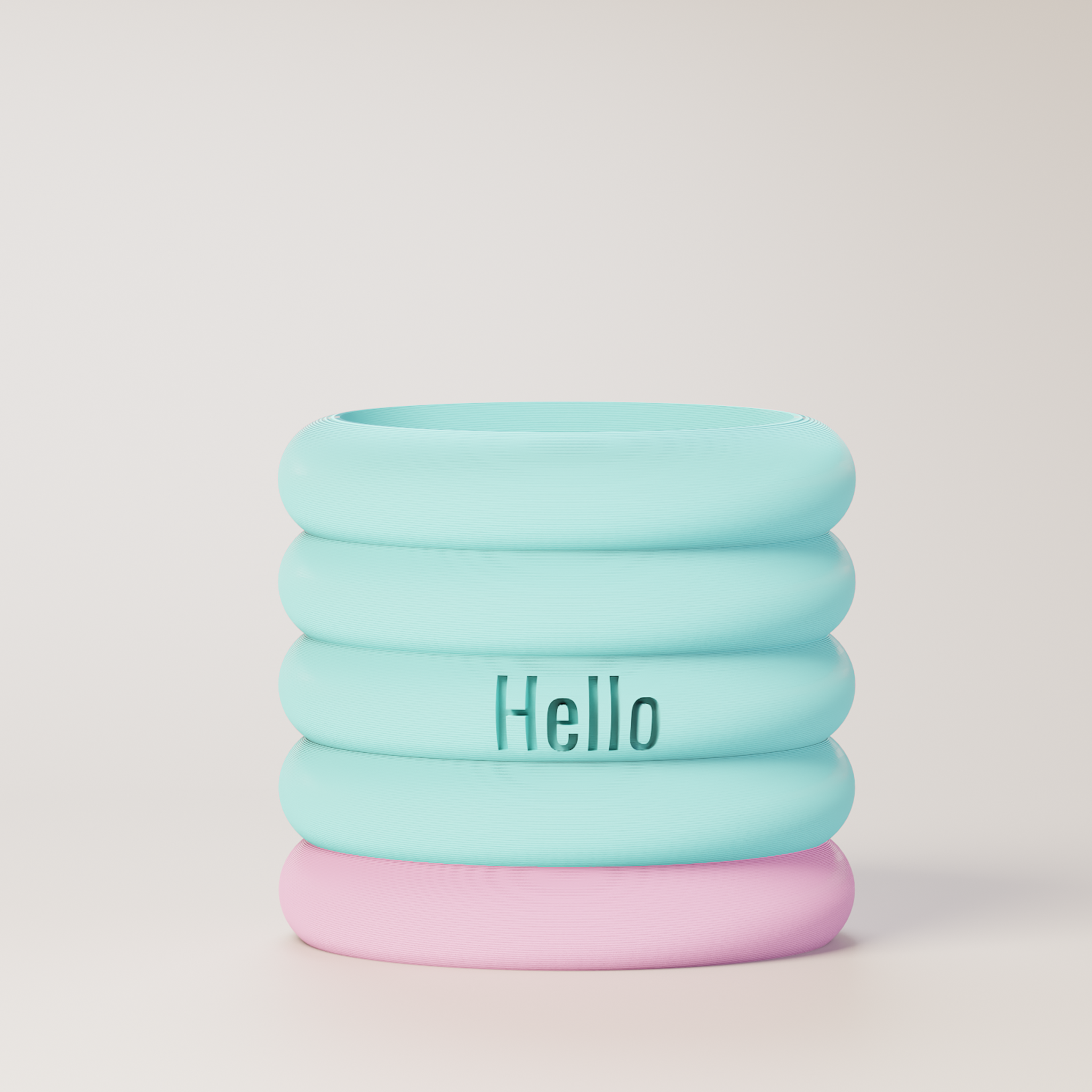 Danny - Custom Text Engraving Planter with Pastel Colors
