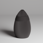 Dark gray vase with textured design on a light gray background