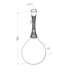Line drawing of a vase with dimensions labeled