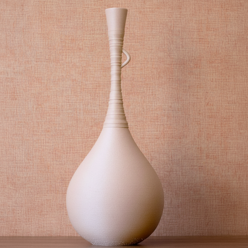 Beige vase on a light gray background
