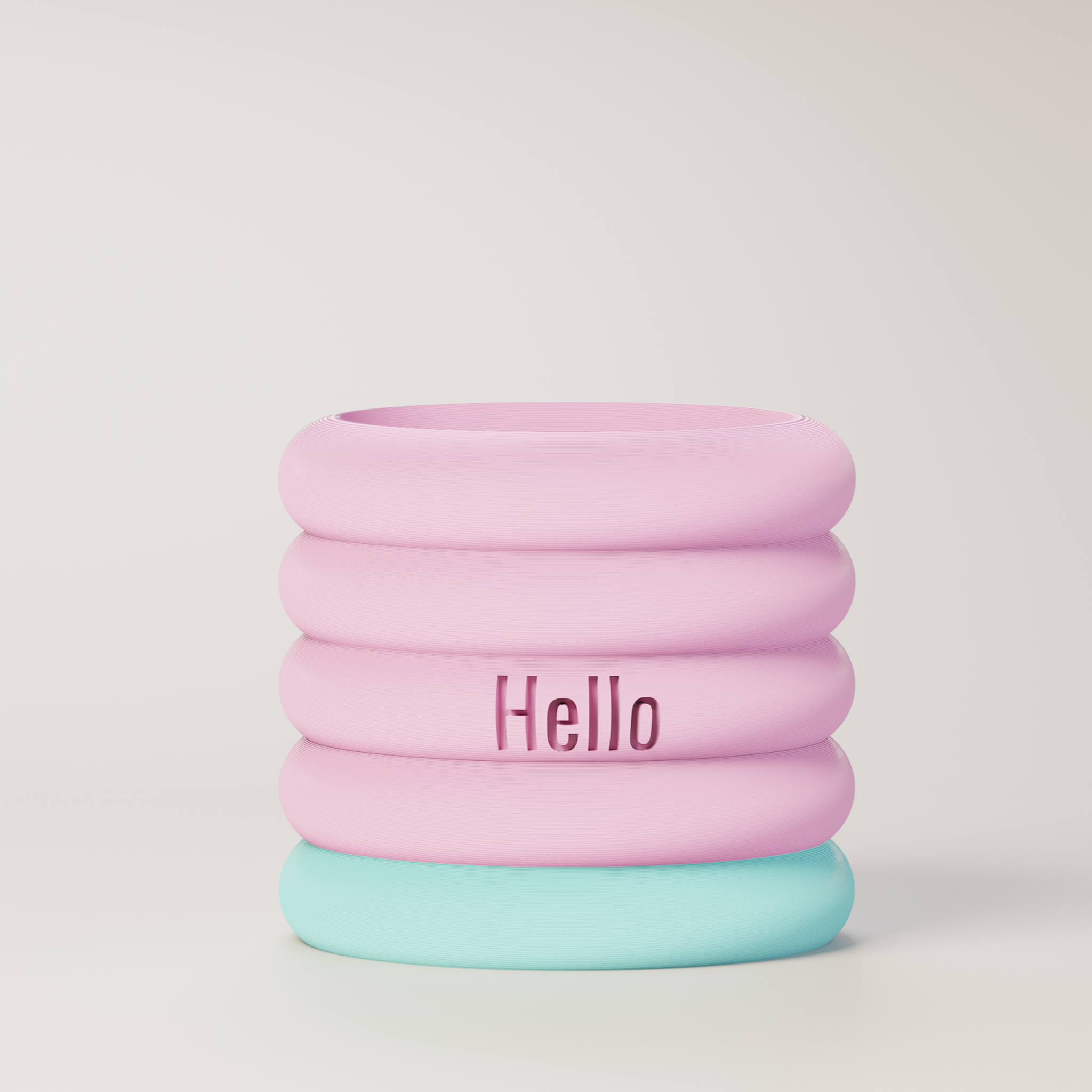 Danny - Custom Text Engraving Planter with Pastel Colors