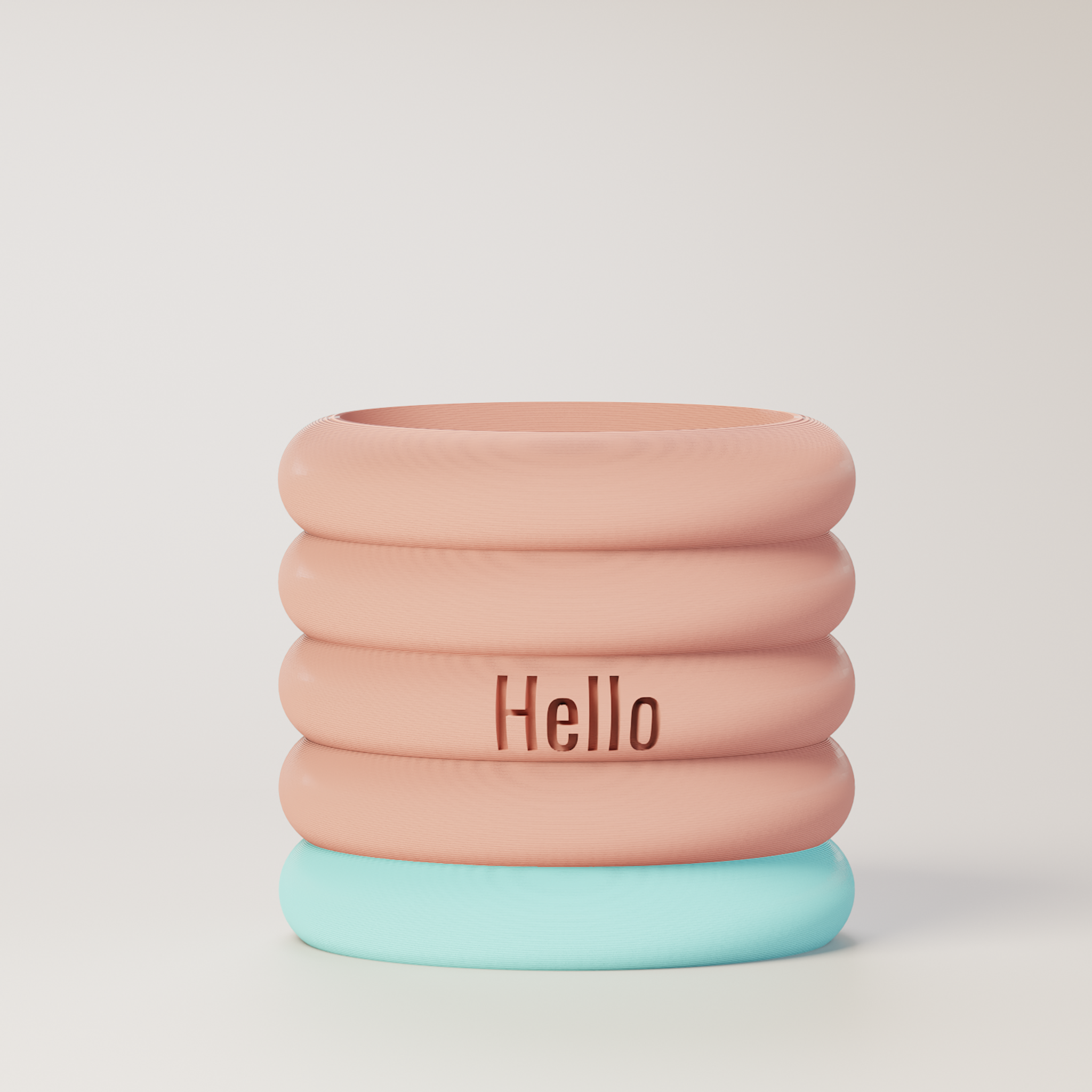 Danny - Custom Text Engraving Planter with Pastel Colors