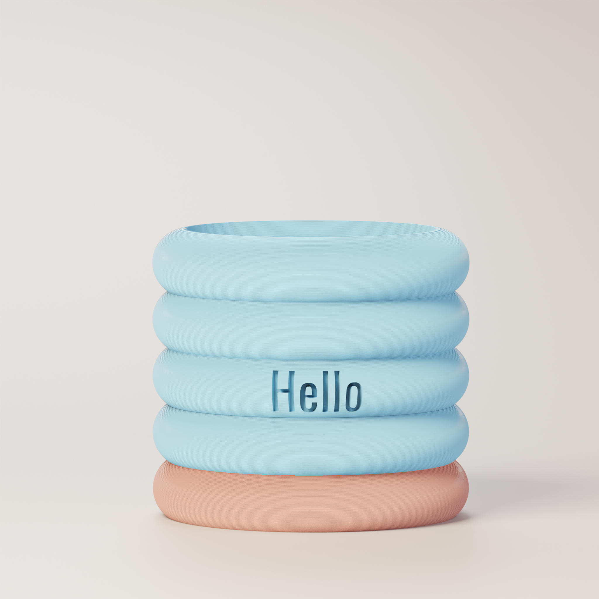 Danny - Custom Text Engraving Planter with Pastel Colors