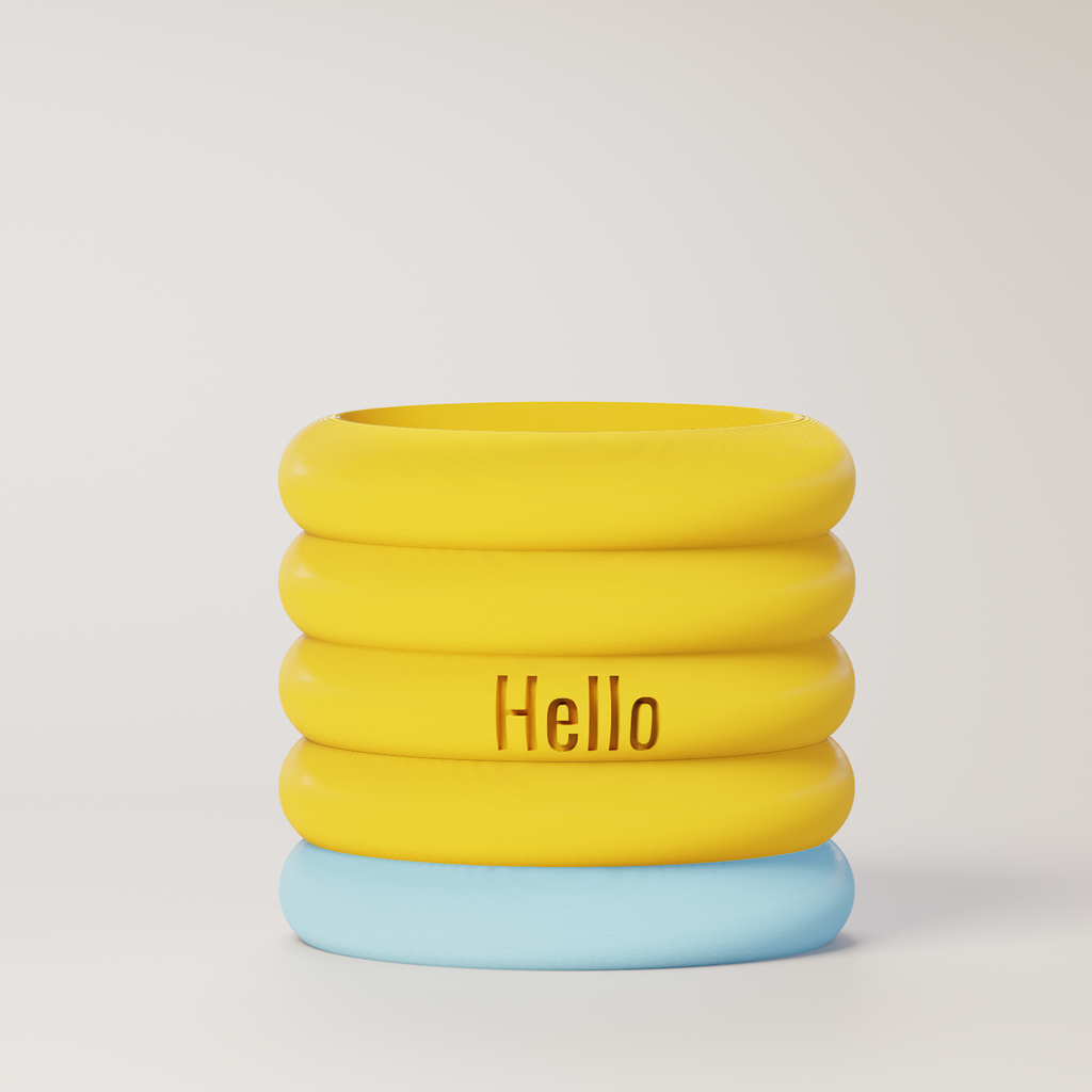 Danny - Custom Text Engraving Planter with Pastel Colors