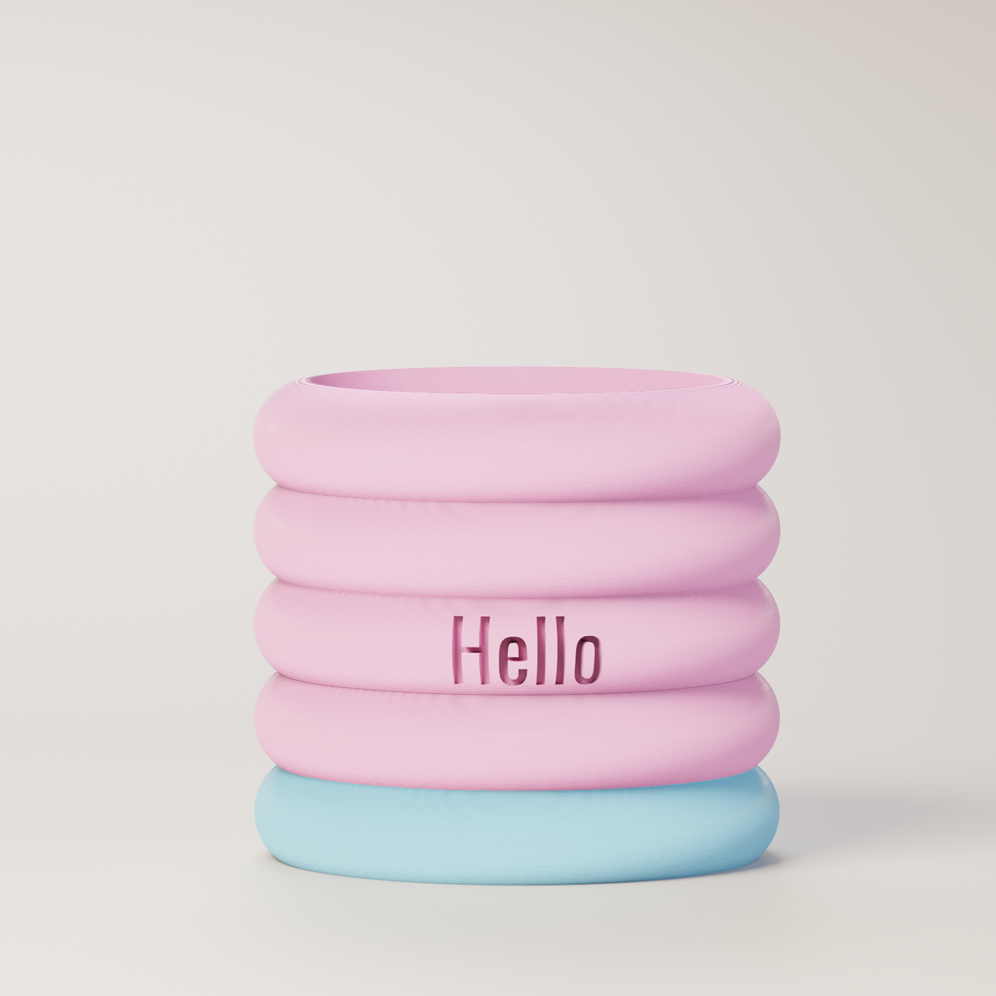 Danny - Custom Text Engraving Planter with Pastel Colors