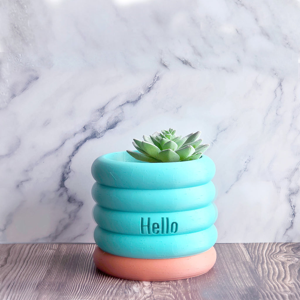 Danny - Custom Text Engraving Planter with Pastel Colors