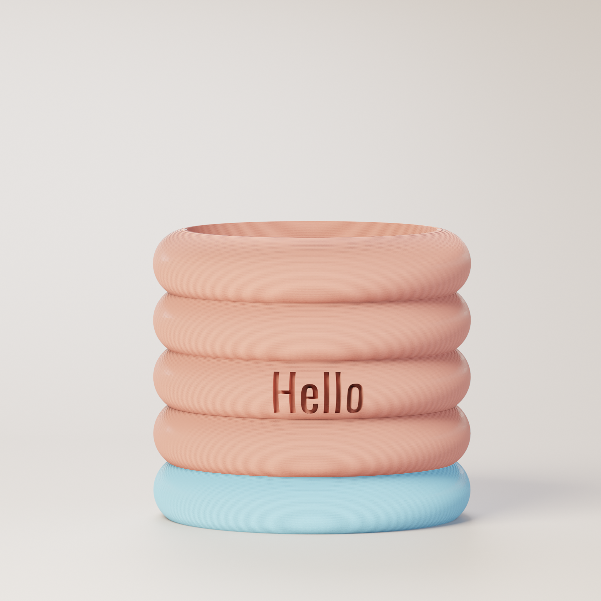 Danny - Custom Text Engraving Planter with Pastel Colors