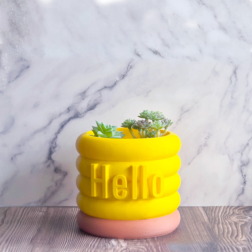 Danny - Custom Text Extruding Planter with Pastel Colors
