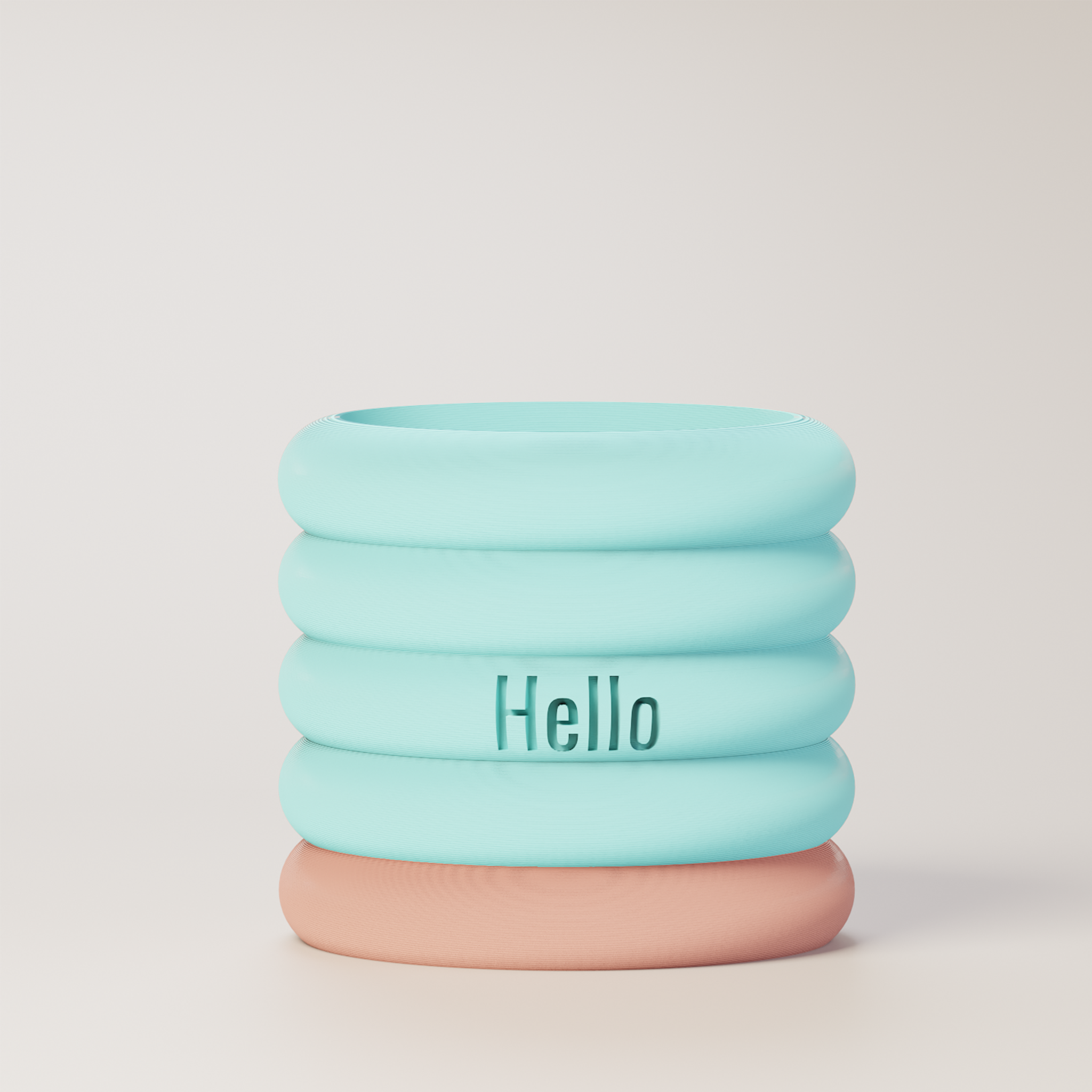 Danny - Custom Text Engraving Planter with Pastel Colors