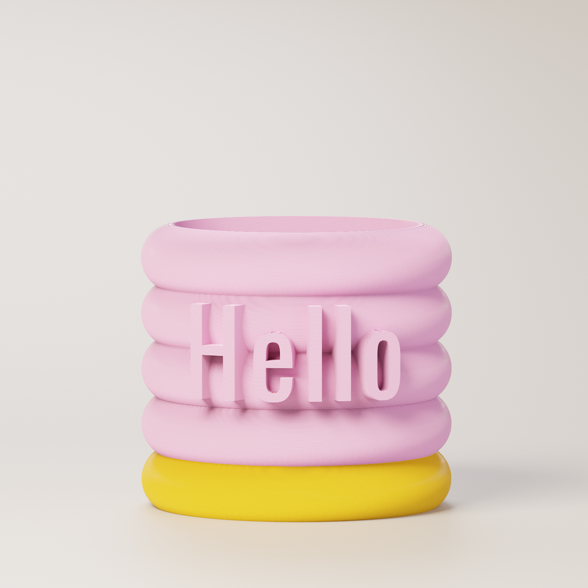 Danny - Custom Text Extruding Planter with Pastel Colors