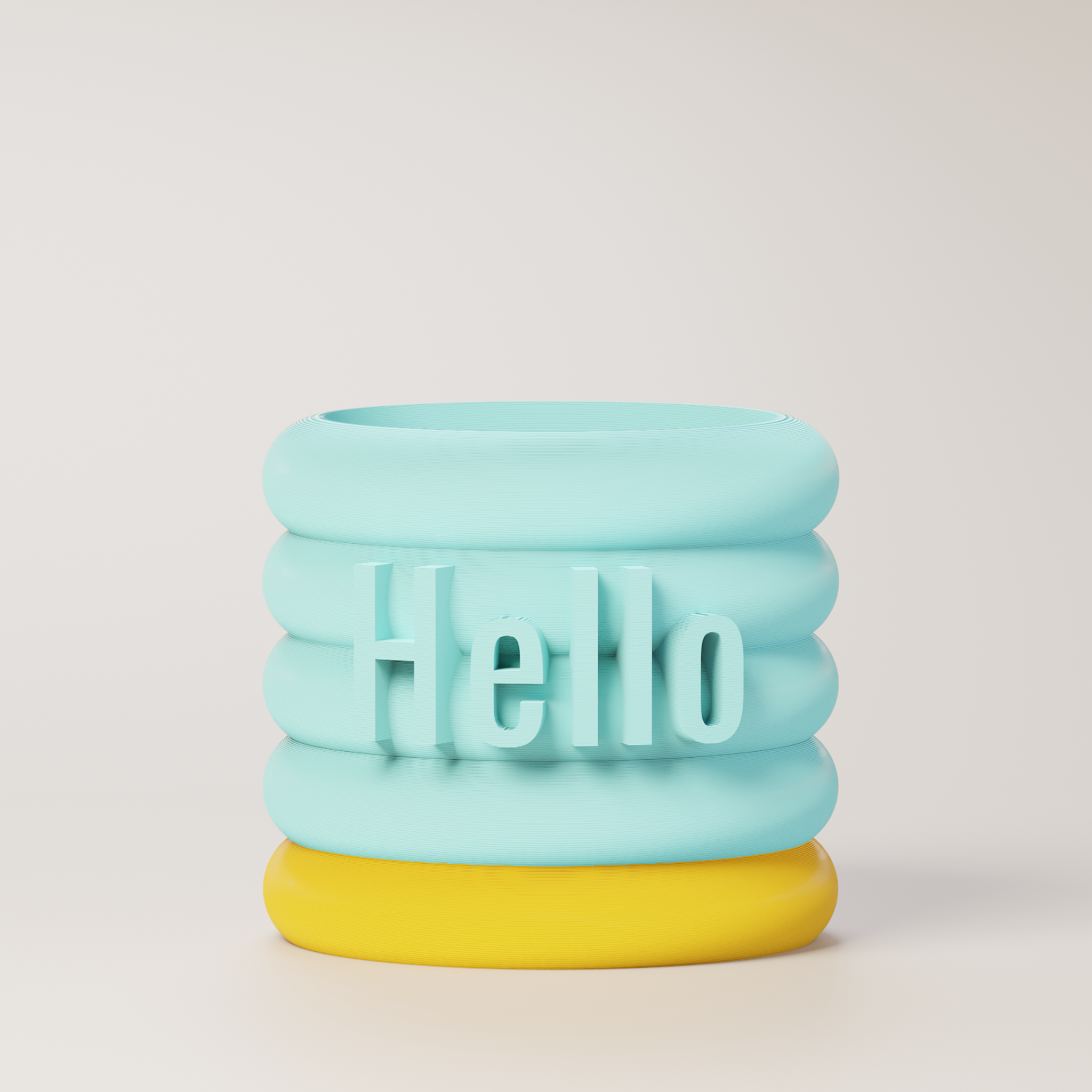 Danny - Custom Text Extruding Planter with Pastel Colors