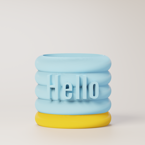 Danny - Custom Text Extruding Planter with Pastel Colors