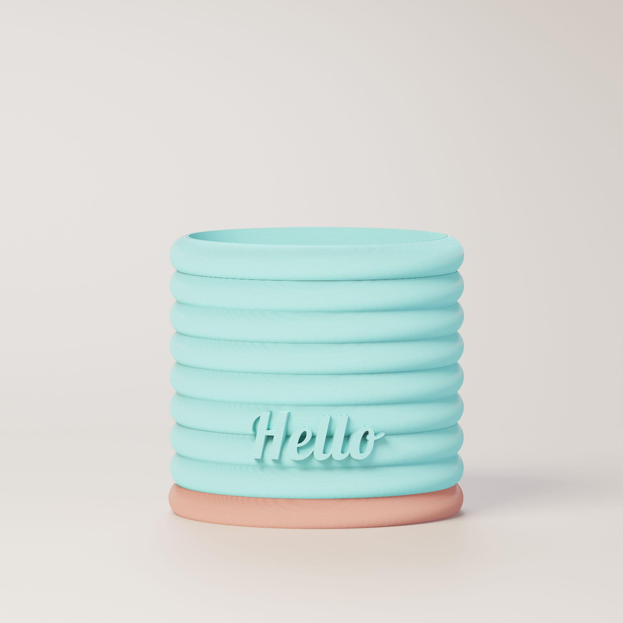 Donna - Custom Text Extruding Planter with Pastel Colors