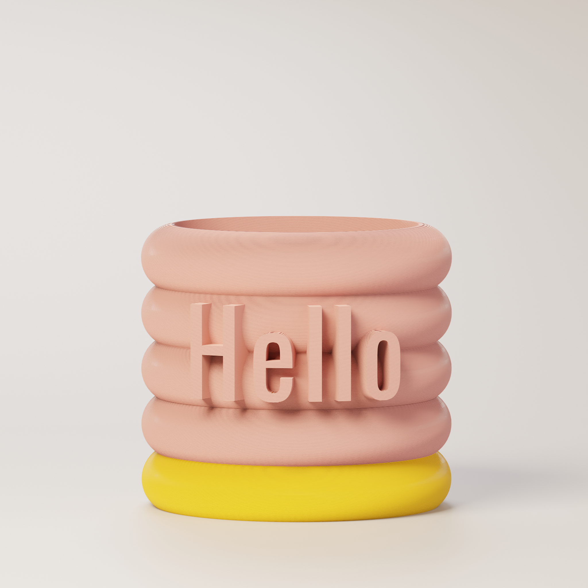 Danny - Custom Text Extruding Planter with Pastel Colors