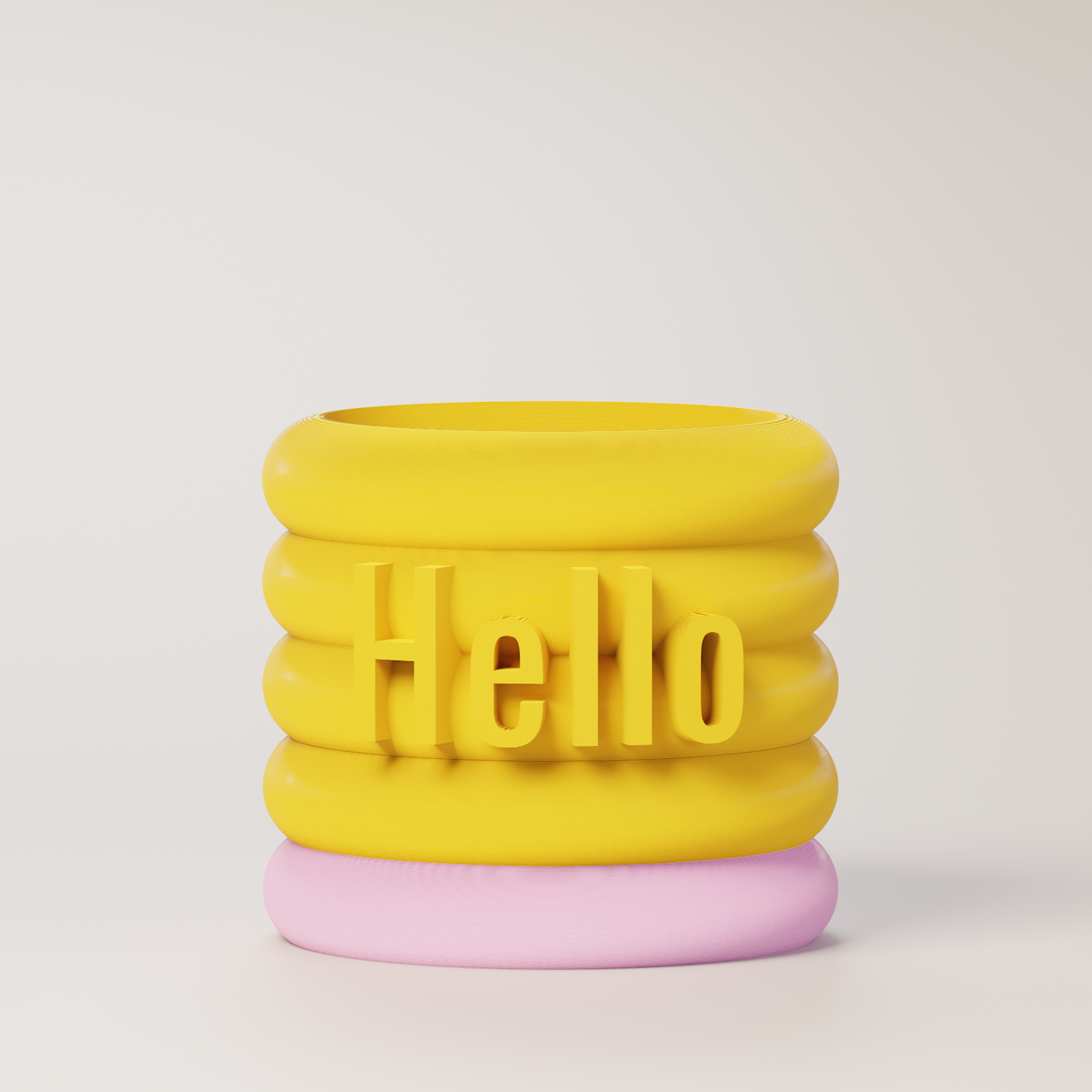 Danny - Custom Text Extruding Planter with Pastel Colors