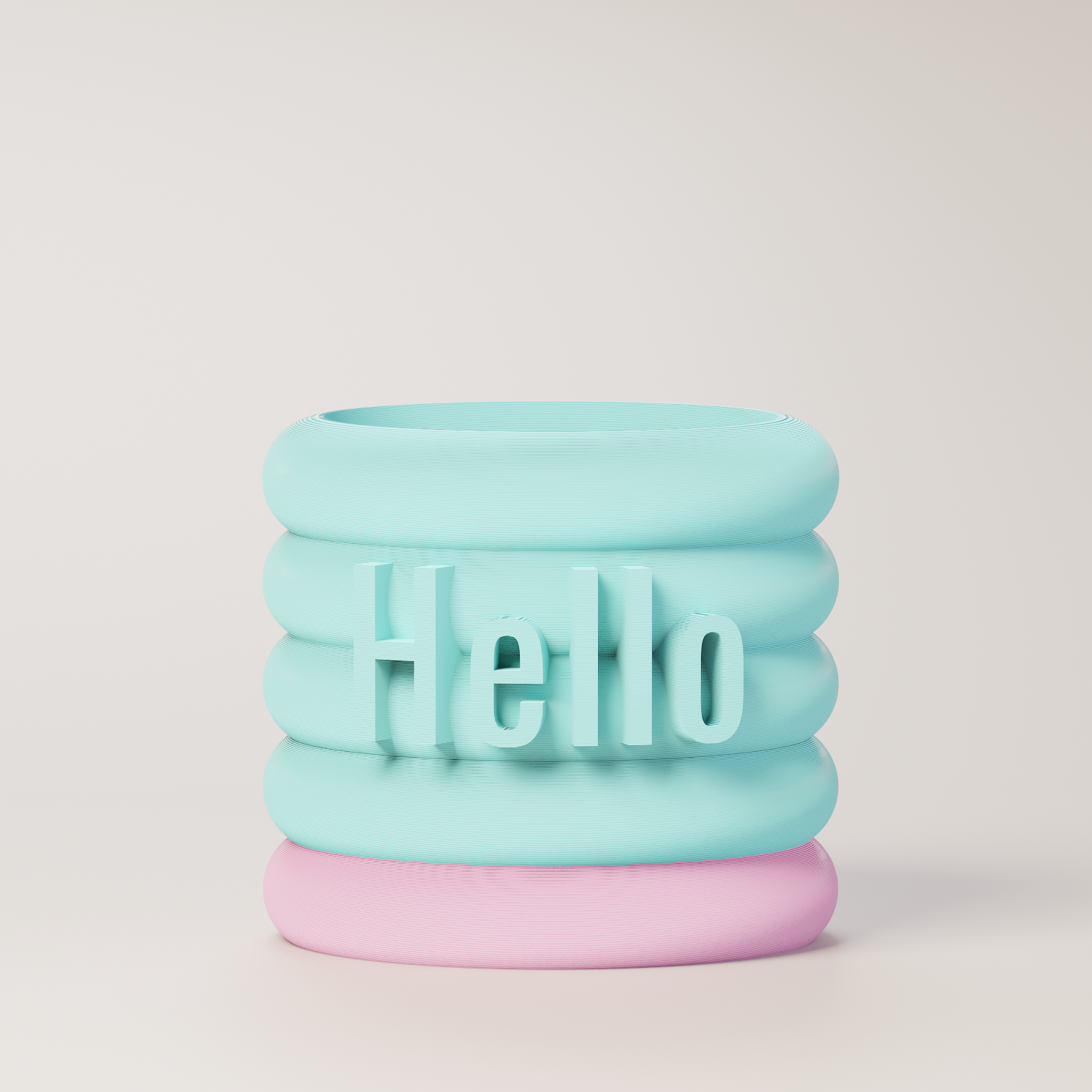 Danny - Custom Text Extruding Planter with Pastel Colors