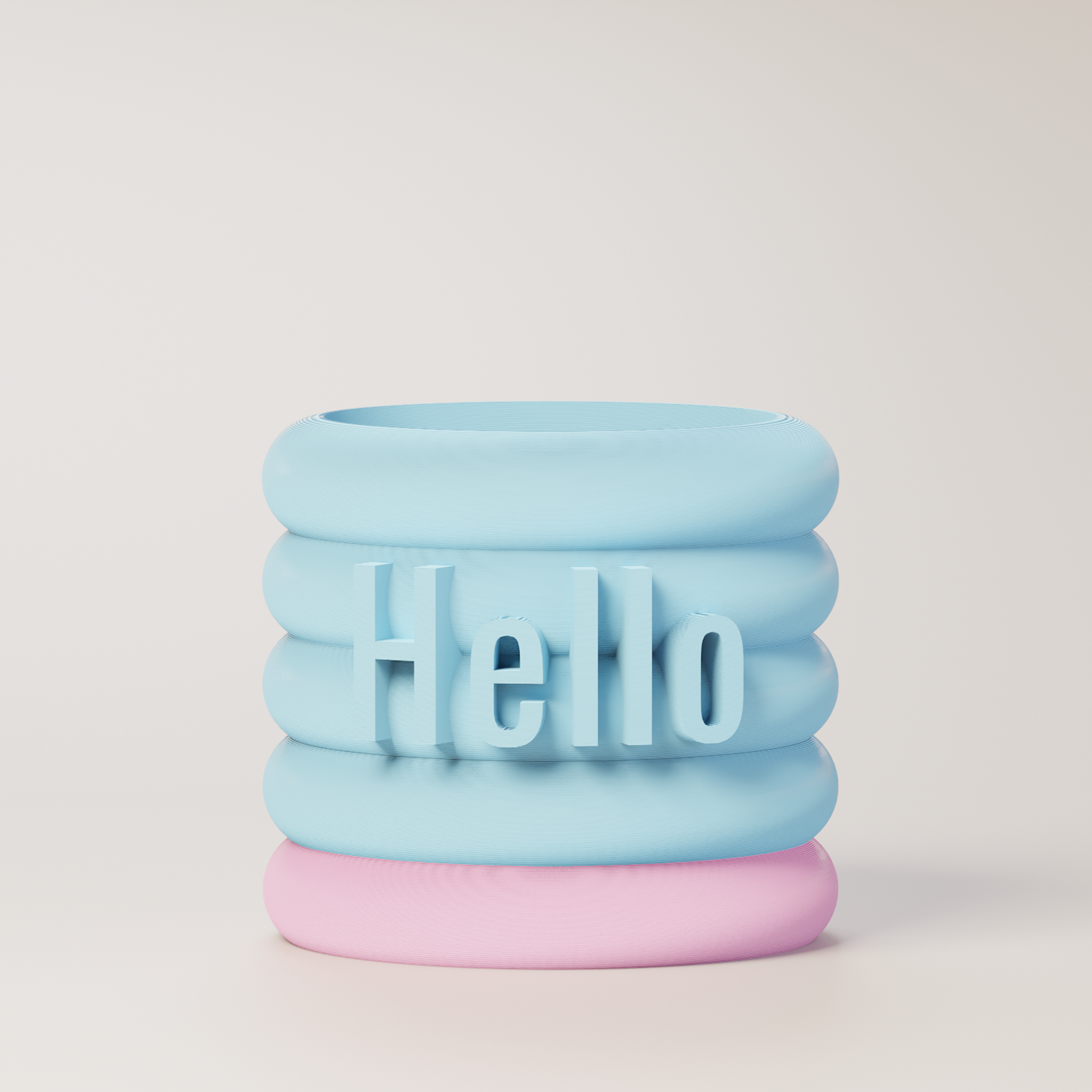 Danny - Custom Text Extruding Planter with Pastel Colors