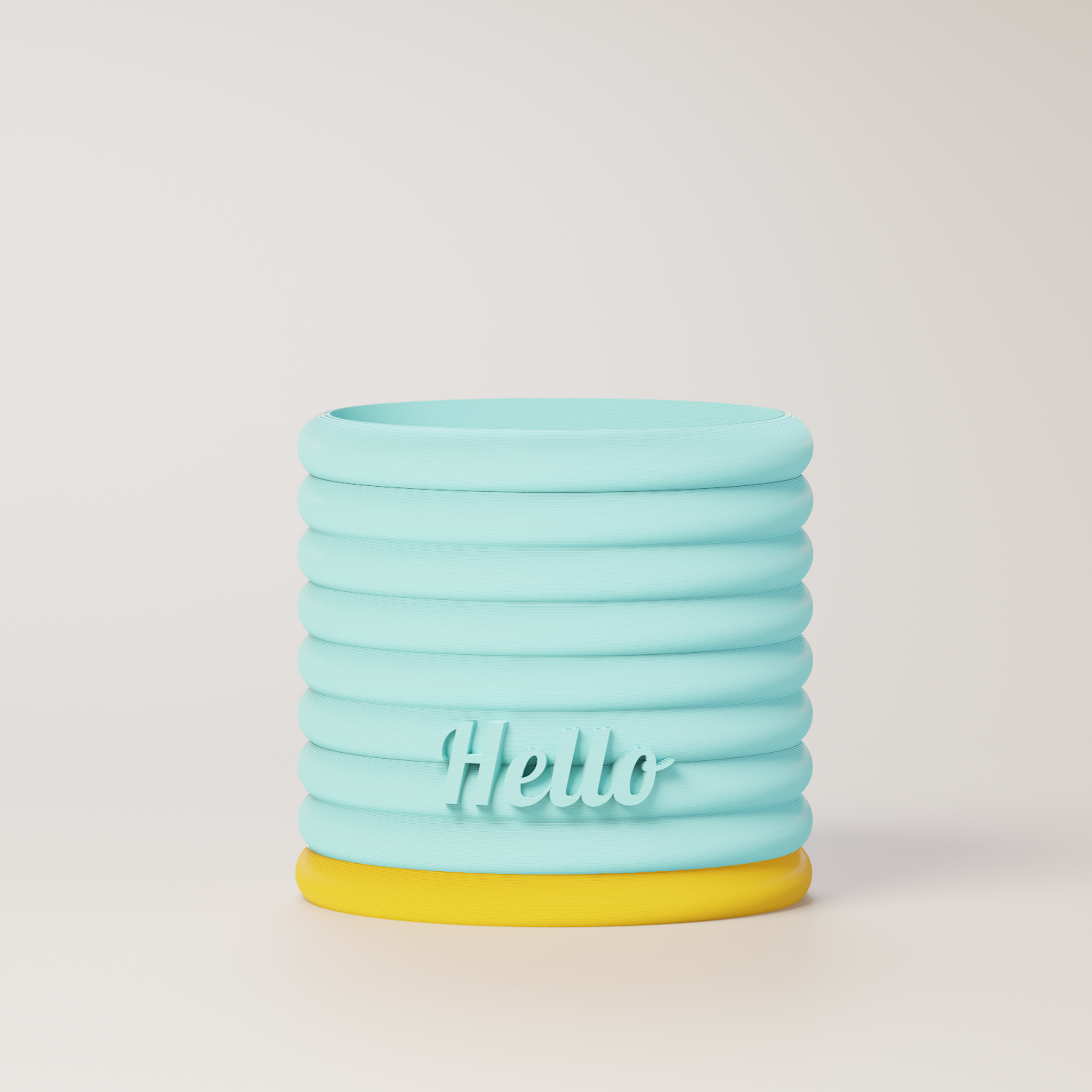 Donna - Custom Text Extruding Planter with Pastel Colors