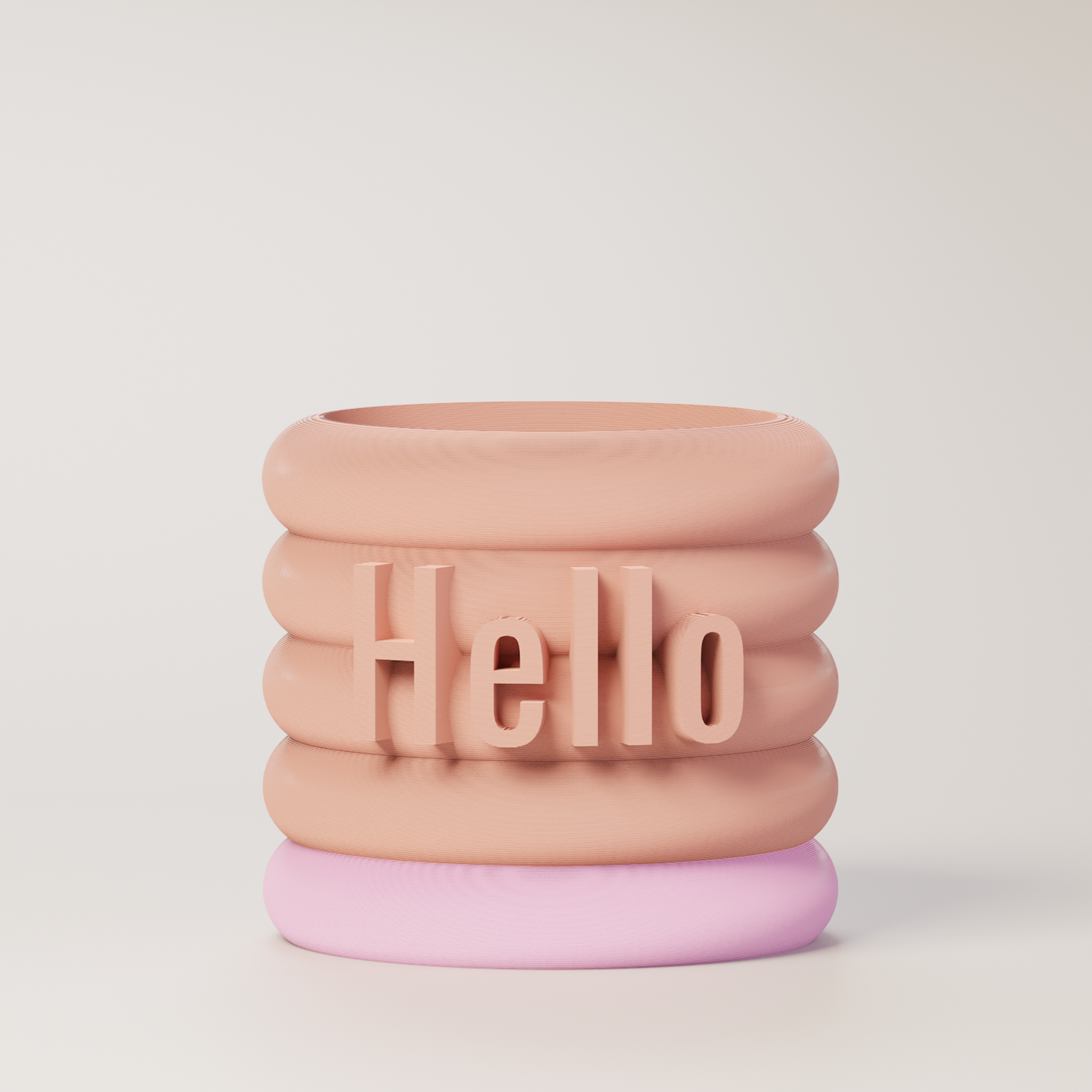 Danny - Custom Text Extruding Planter with Pastel Colors