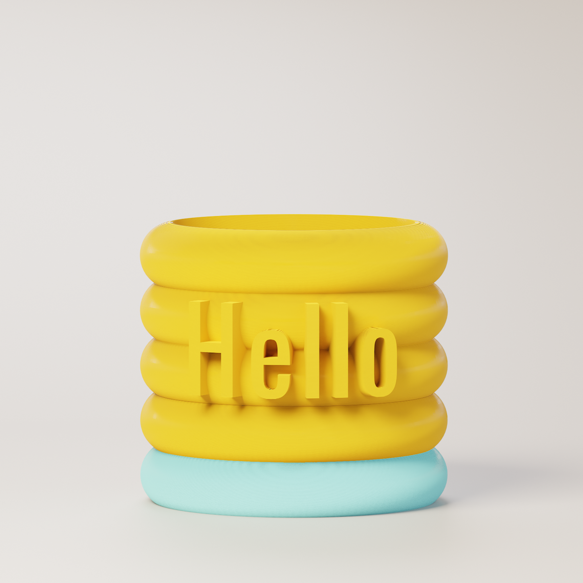 Danny - Custom Text Extruding Planter with Pastel Colors