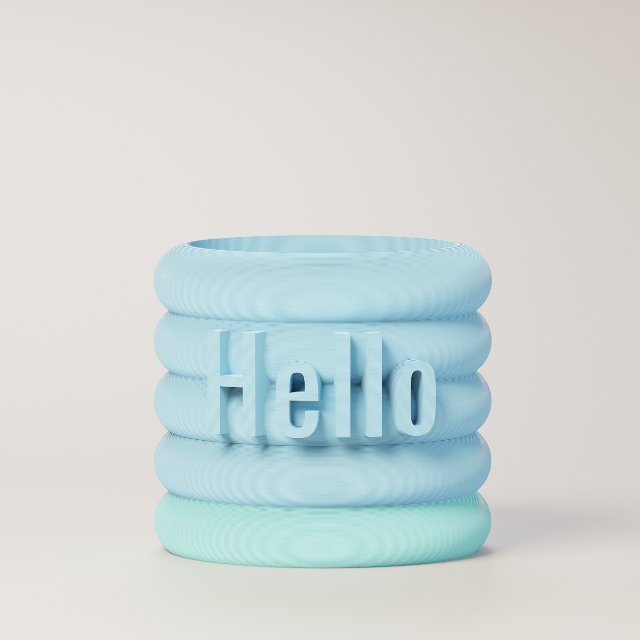 Danny - Custom Text Extruding Planter with Pastel Colors