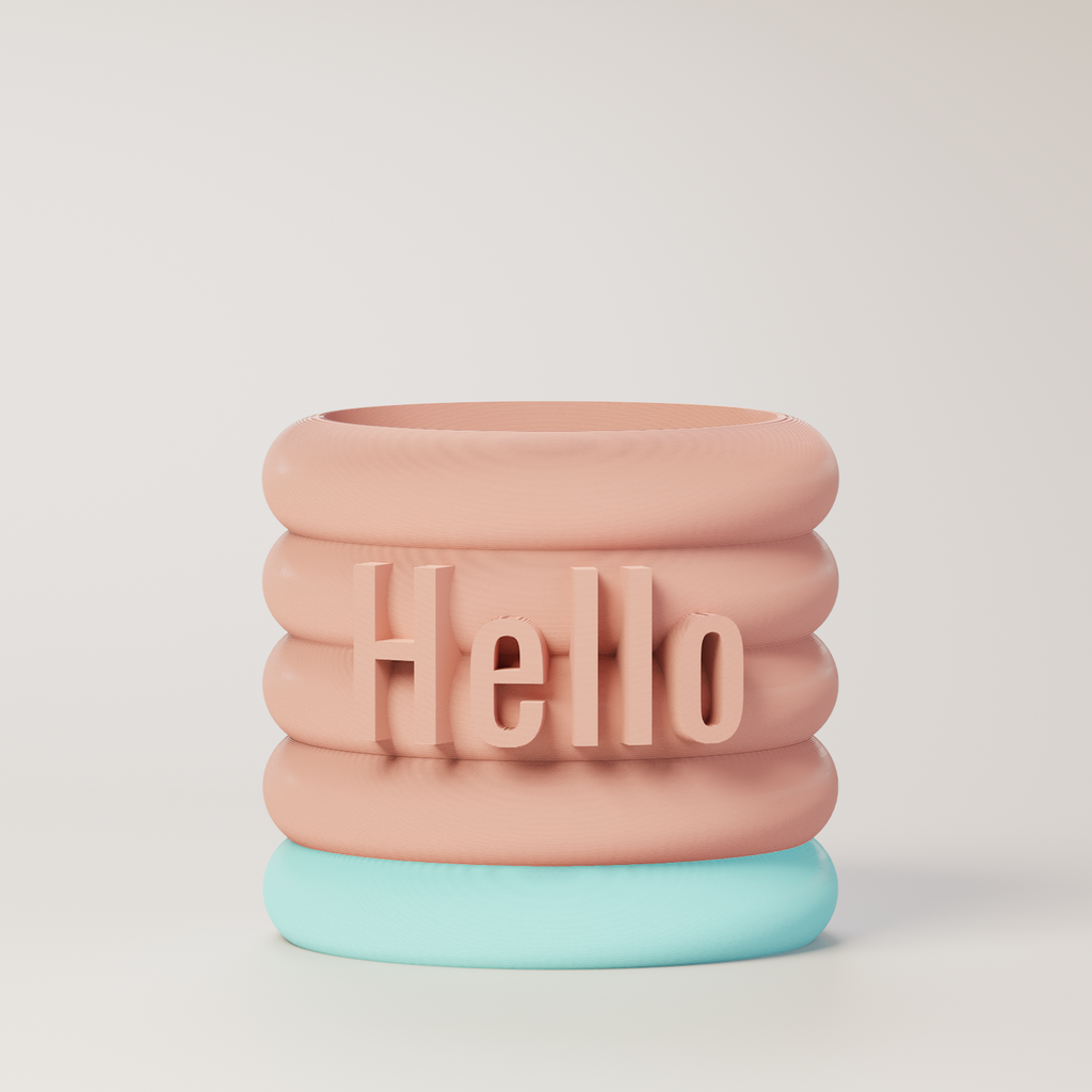 Danny - Custom Text Extruding Planter with Pastel Colors