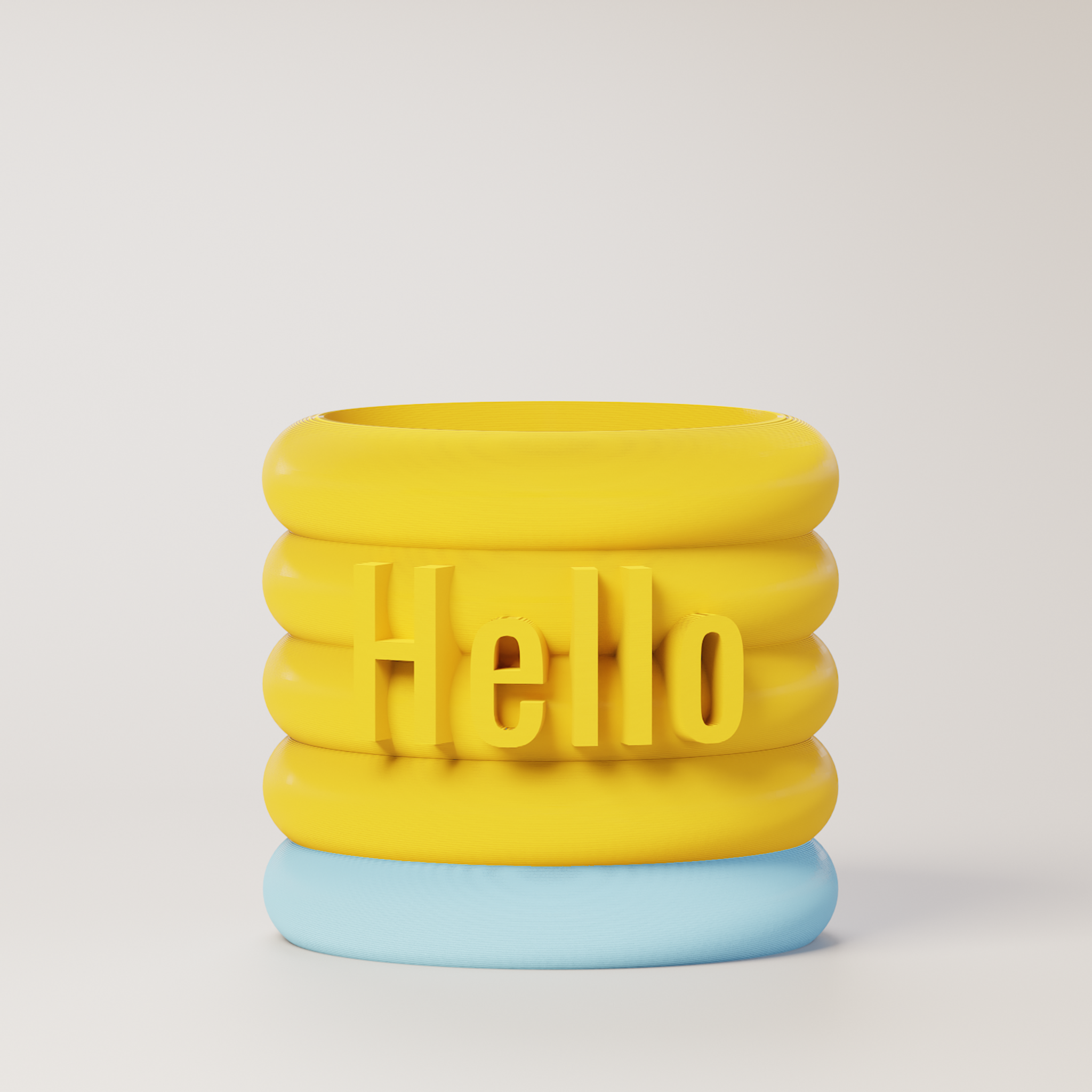 Danny - Custom Text Extruding Planter with Pastel Colors