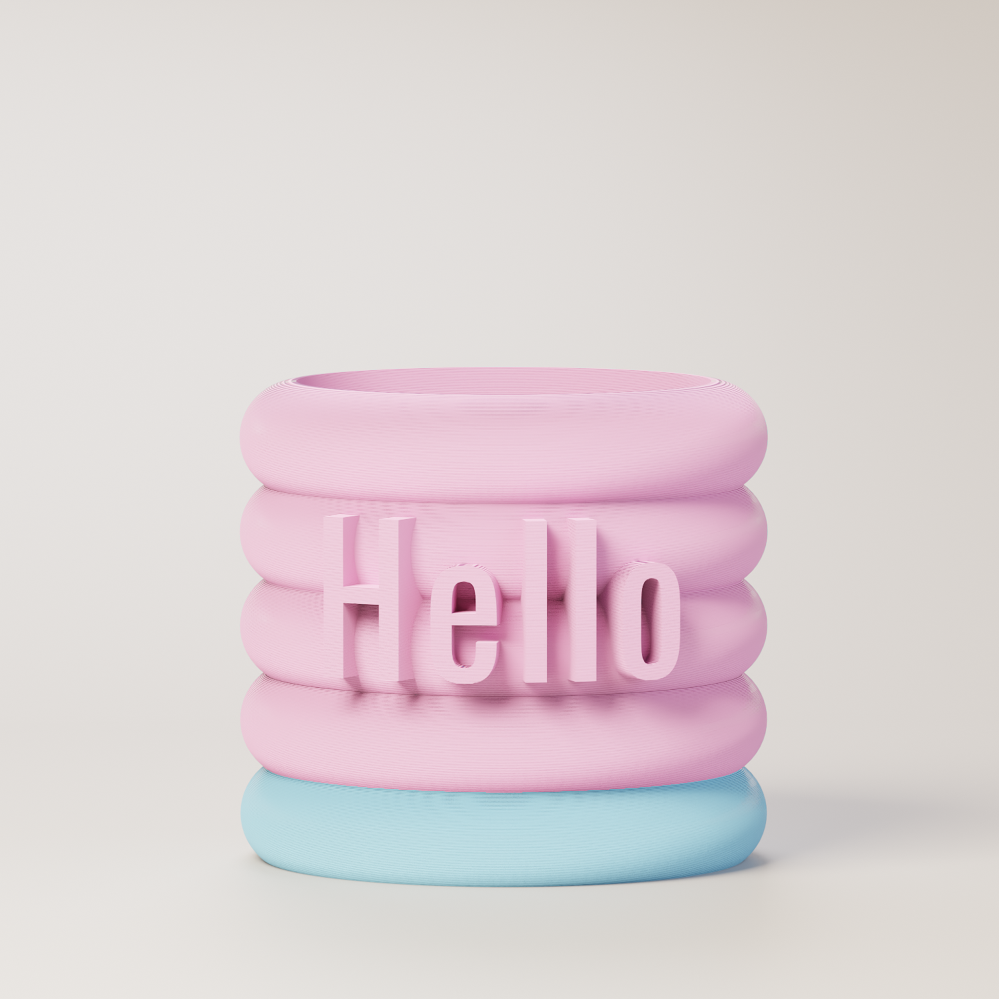 Danny - Custom Text Extruding Planter with Pastel Colors