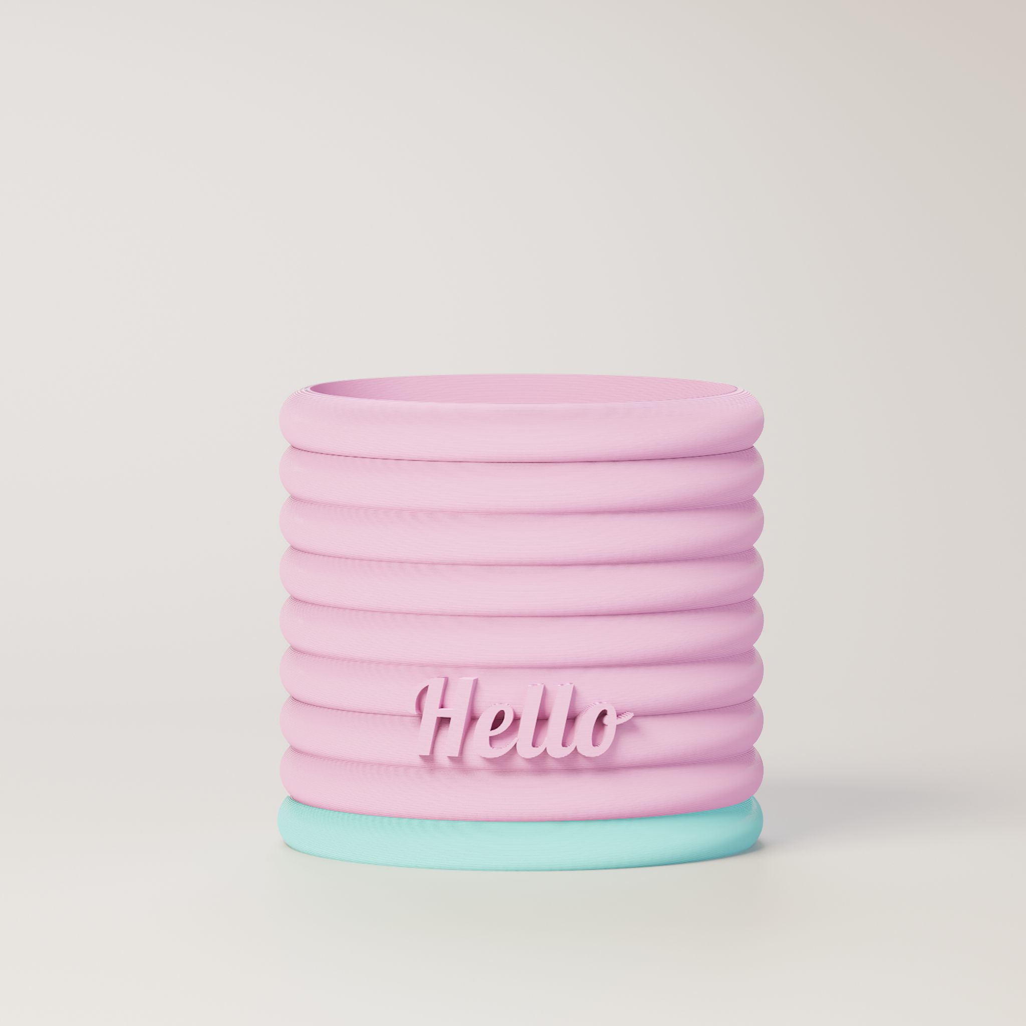 Donna - Custom Text Extruding Planter with Pastel Colors