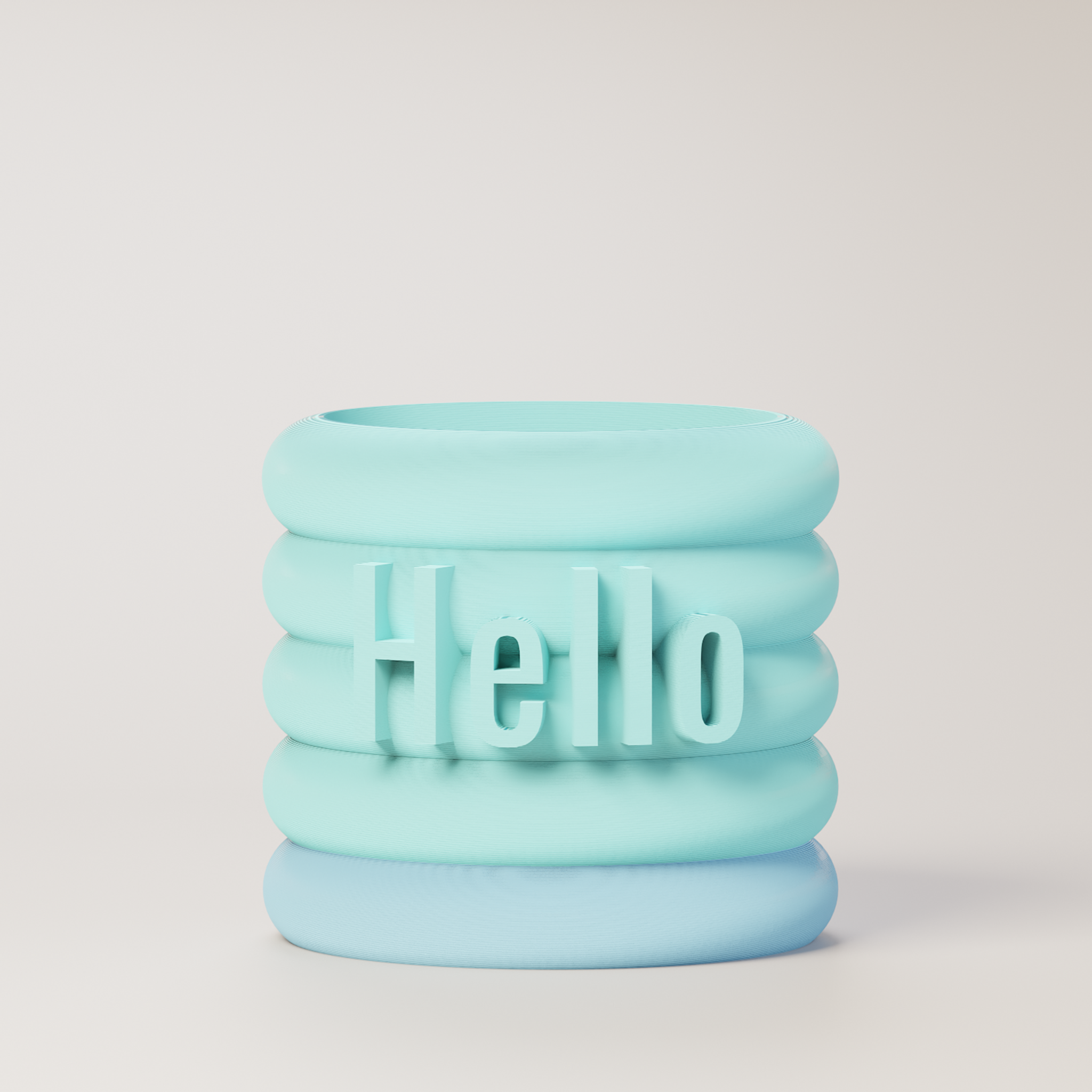 Danny - Custom Text Extruding Planter with Pastel Colors