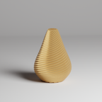 Golden textured vase on a gray background