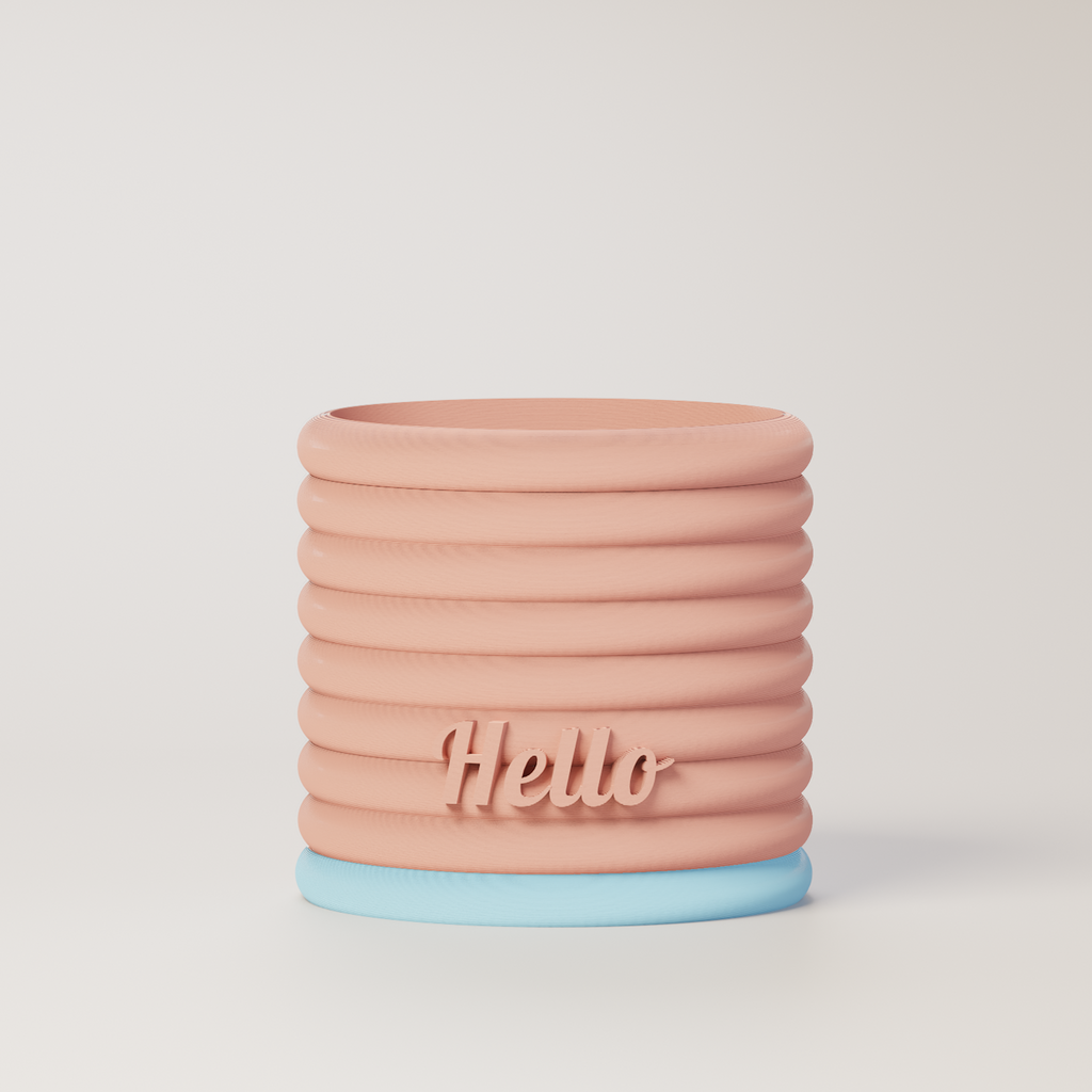 Donna - Custom Text Extruding Planter with Pastel Colors