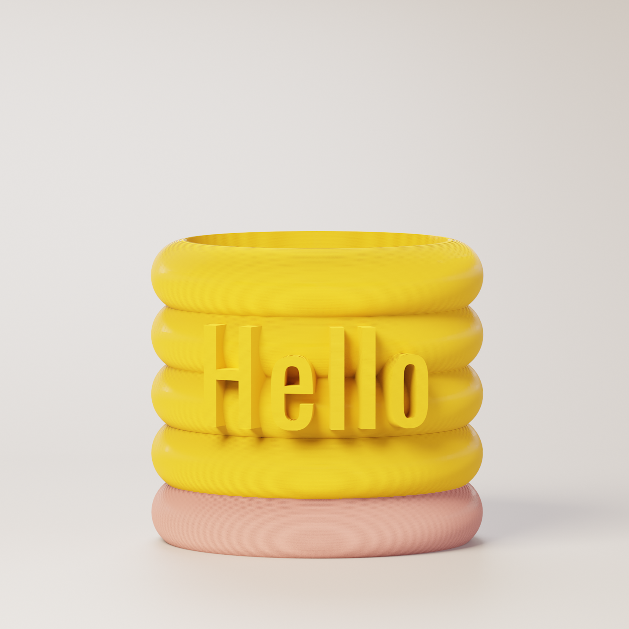Danny - Custom Text Extruding Planter with Pastel Colors