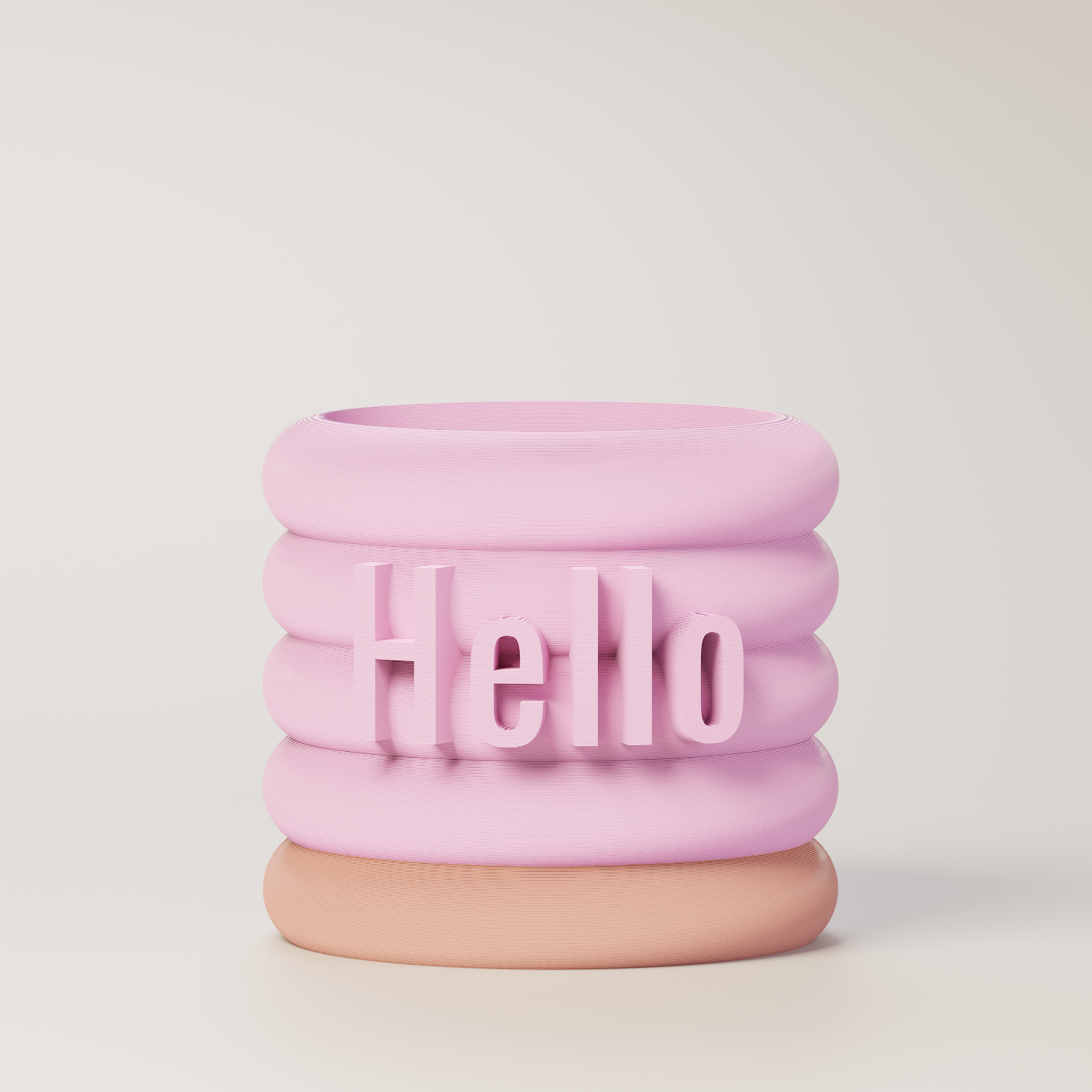Danny - Custom Text Extruding Planter with Pastel Colors