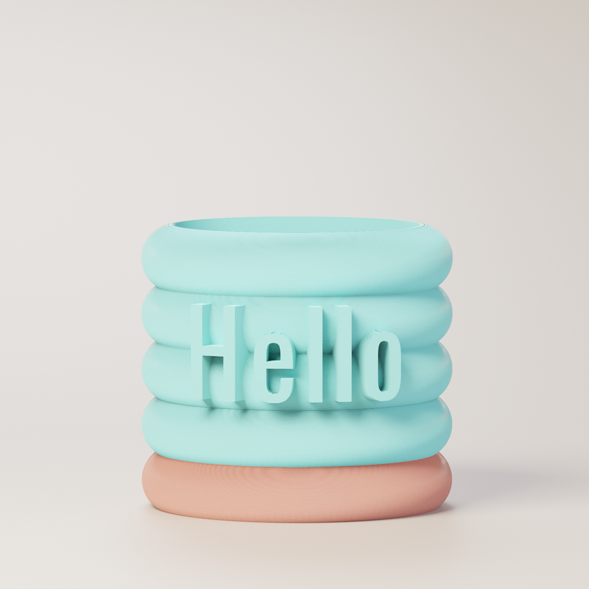 Danny - Custom Text Extruding Planter with Pastel Colors