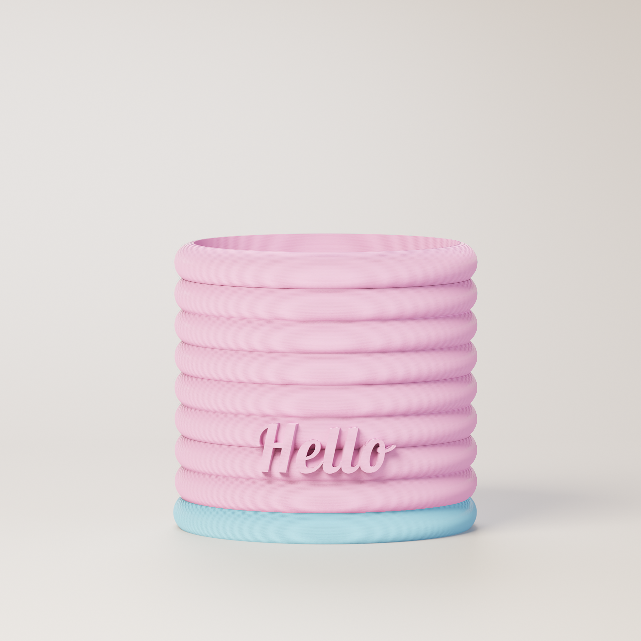 Donna - Custom Text Extruding Planter with Pastel Colors