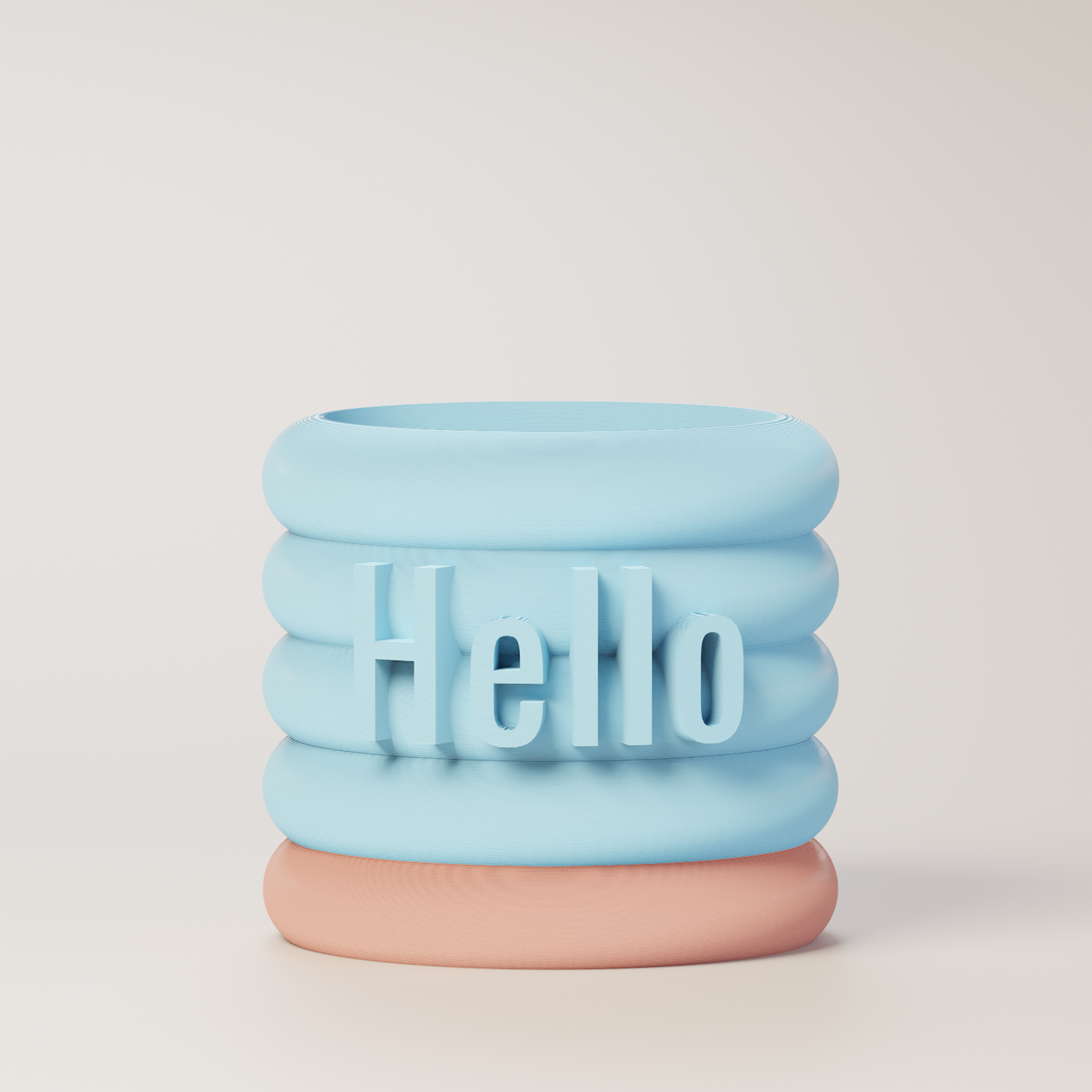 Danny - Custom Text Extruding Planter with Pastel Colors