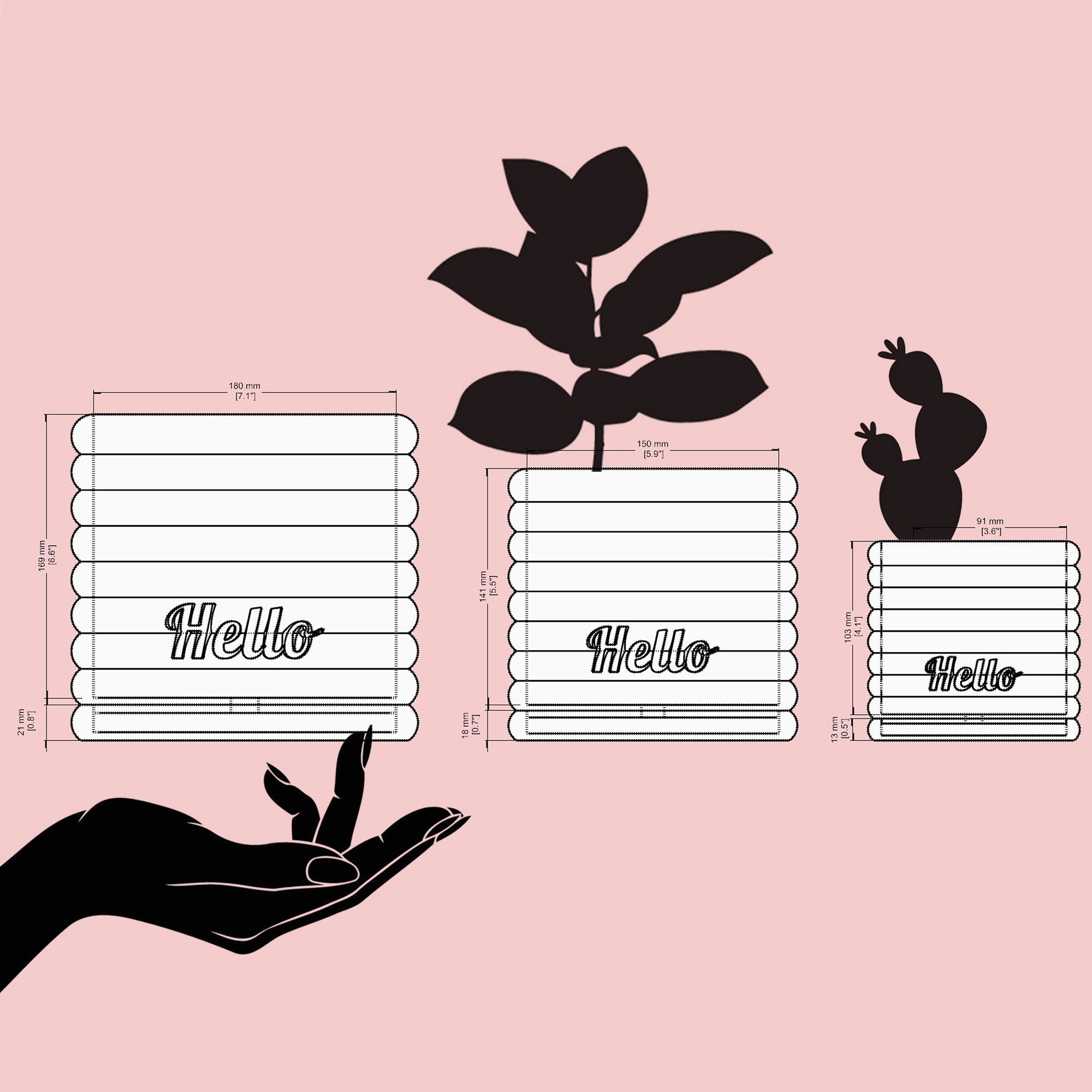 Donna - Custom Text Extruding Planter with Pastel Colors