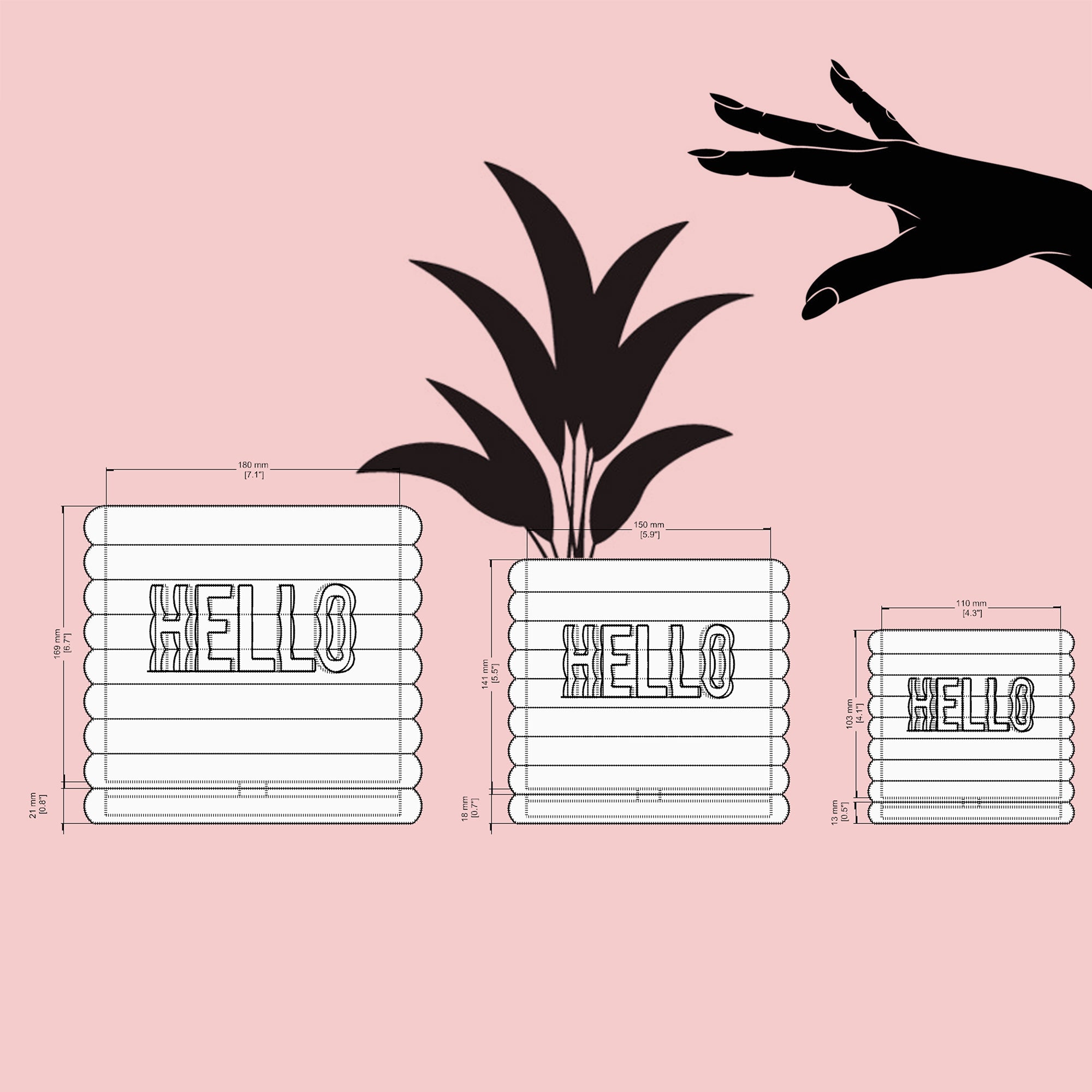 Danny - Custom Text Extruding Planter with Pastel Colors