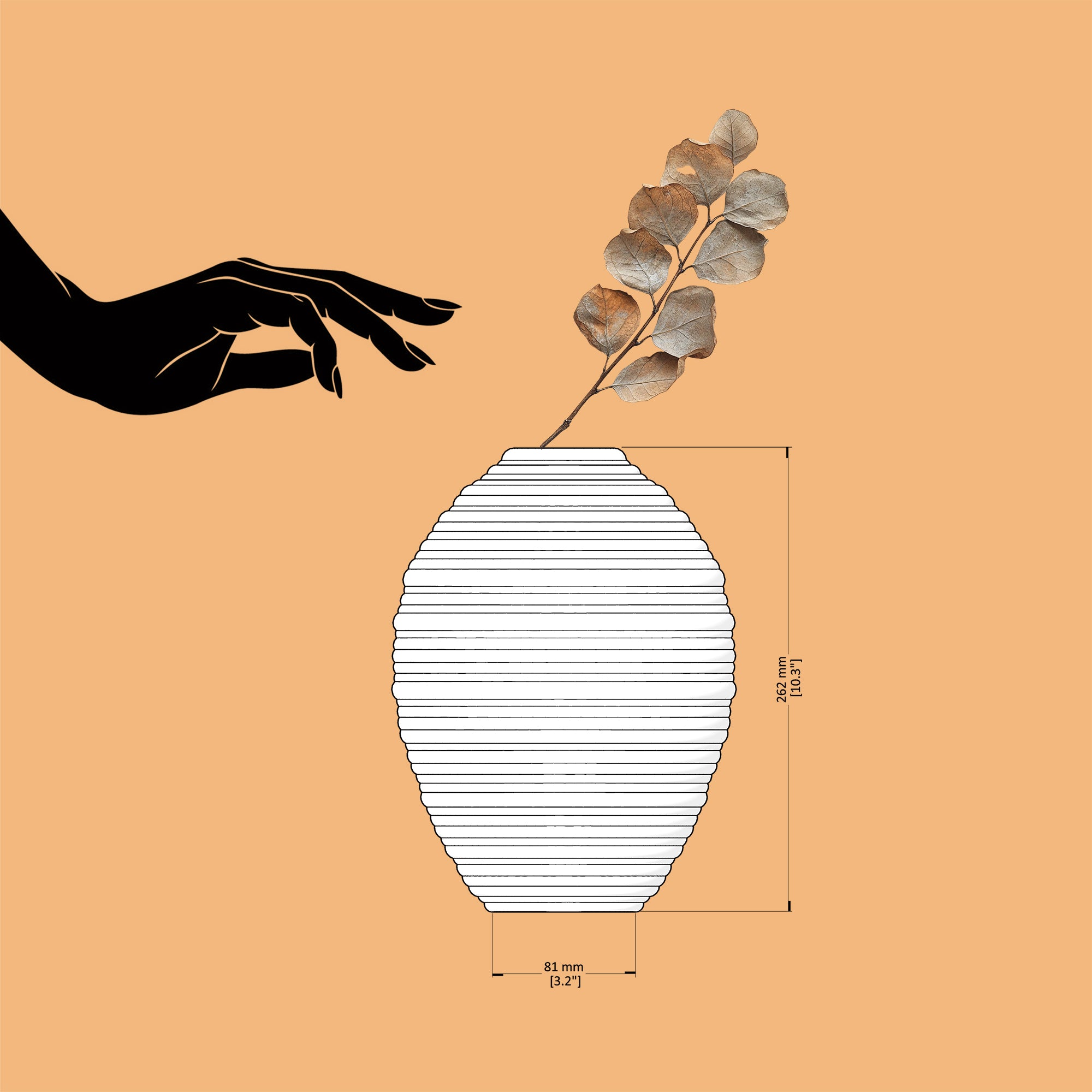 Roti - Ripple Vase - Minimalist 3D Print