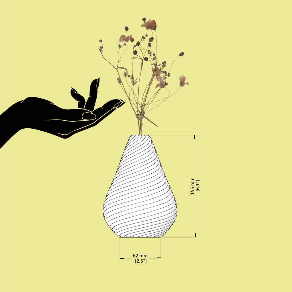 Huda - Layered Spiral 3D Printed Vase