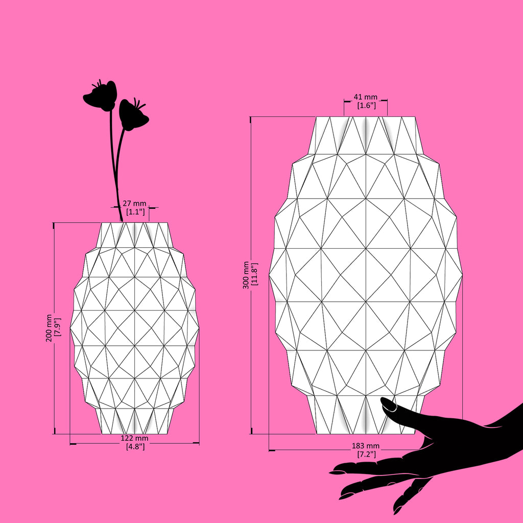 Pina - Geometric 3D Printed multi-color Vase