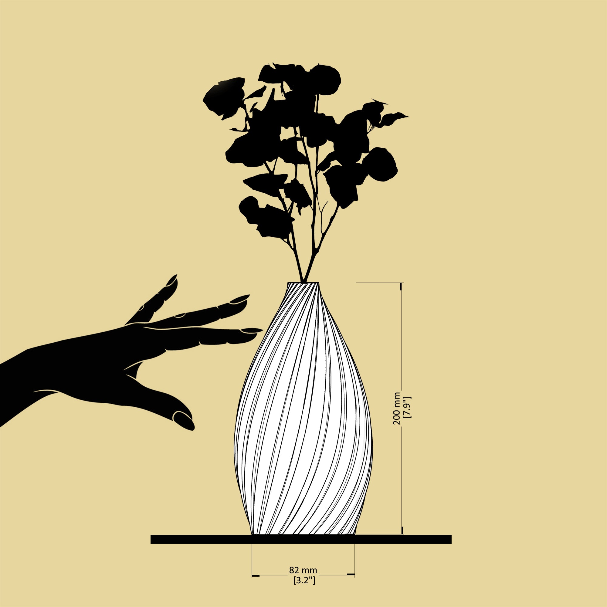 Twire – Ribbed Modern Vase in PLA